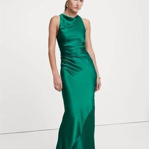 Banana Republic Green Silk Maxi Dress 2P